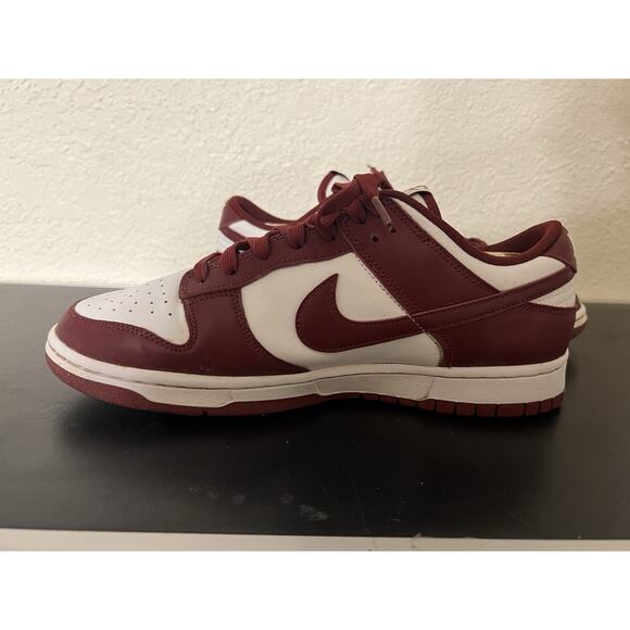Size 10 Nike Air Dunk Low Retro Team Red Burgundy White DD1391-601 Sneakers Men - Picture 3 of 11